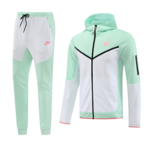 Nike Tech Tracksuit Green & White Autumn And Winter Warm